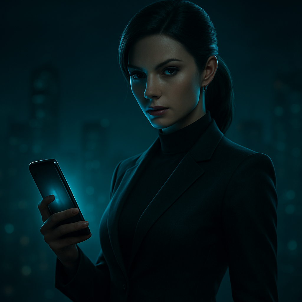 特工17 Agent17 官方主视觉:手持神秘手机的神秘女特工